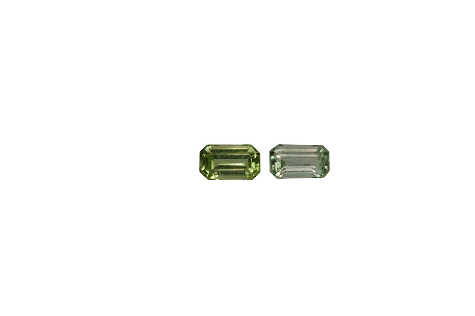 0.75ct Natural Peridot Emerald Cut Pair Faceted Loose Gemstone From Pakistan — view 1